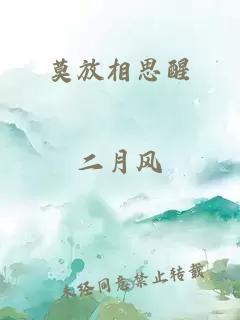 莫放相思醒小说封面 莫放相思醒